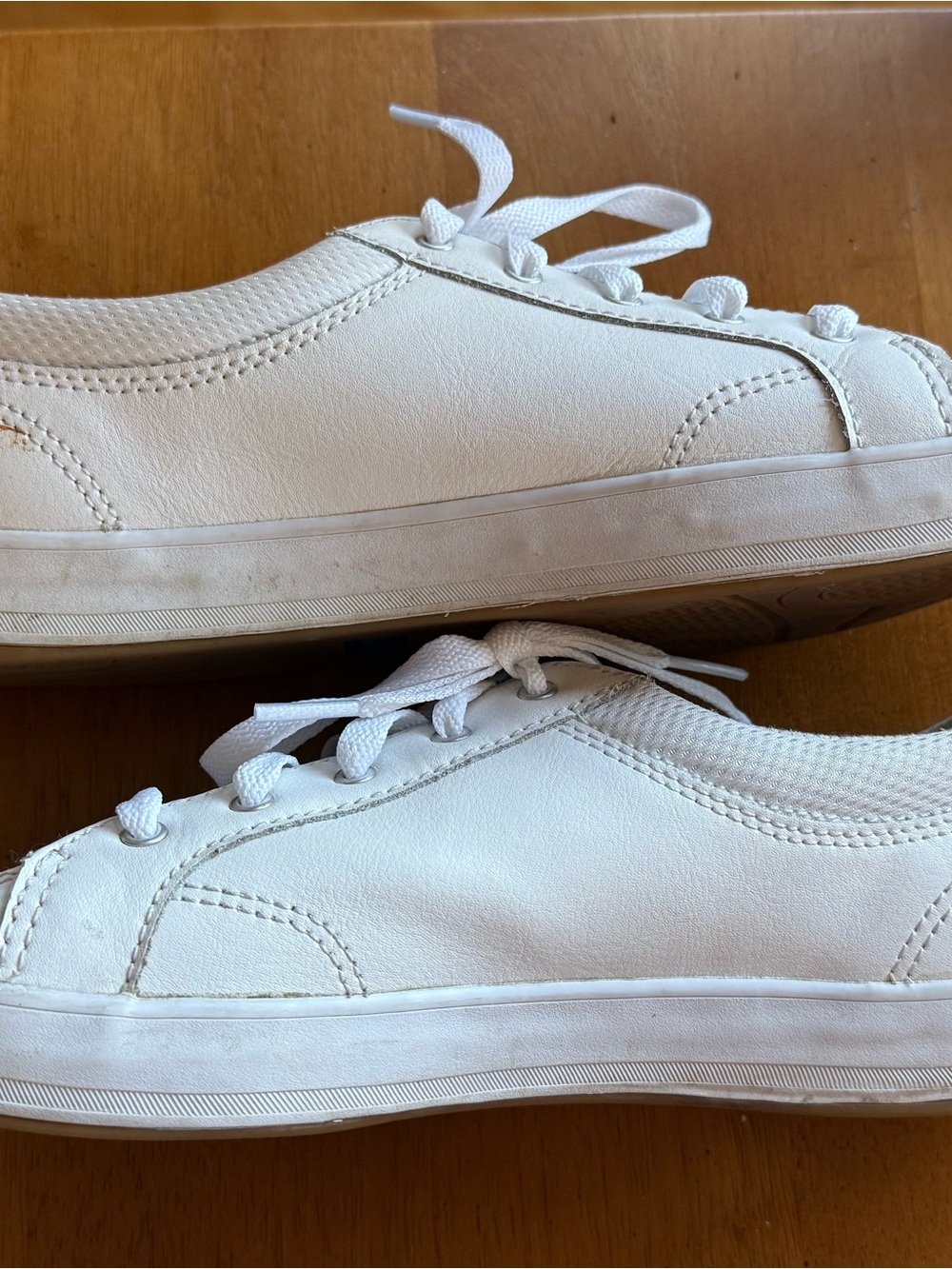 Keds White Low-Top Leather Lace Sneakers - Picture 6 of 7